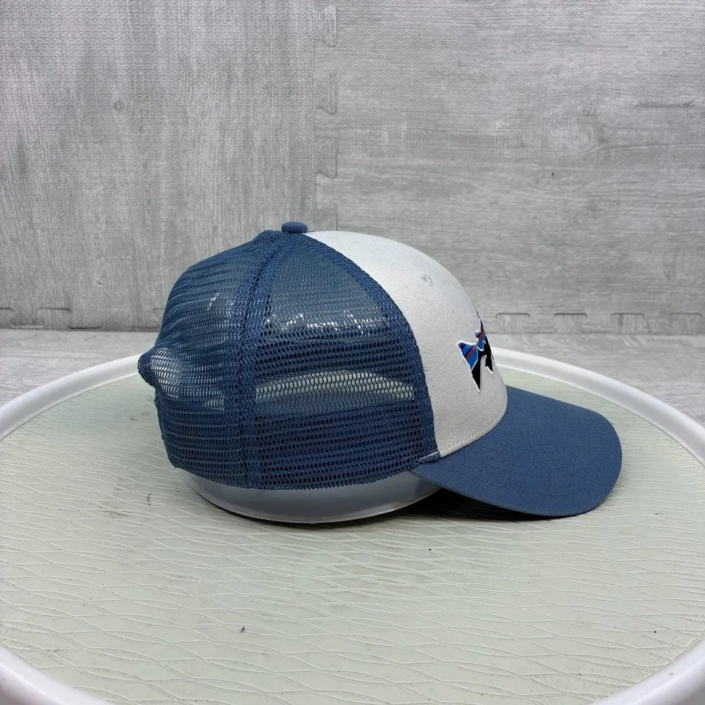 Patagonia Fitz Roy Trout Trucker Hat Men One Size Blue White Cotton Mesh